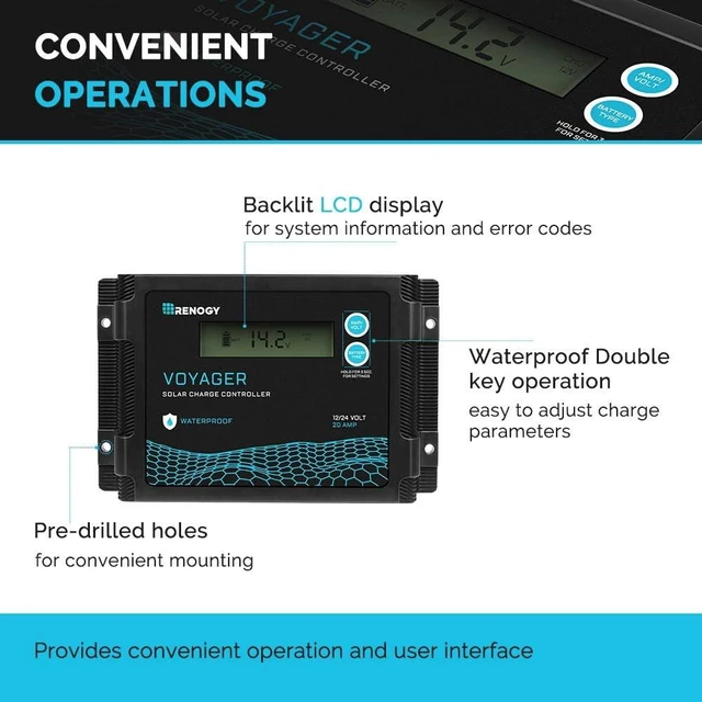 Alt view image 5 of 7 - Voyager 20A IP67 PWM Solar Charge Controller, 12/24V, for Marine