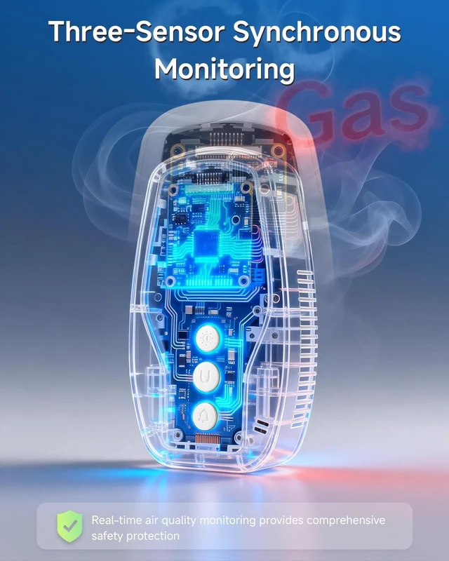 Alt view image 4 of 7 - 5-in-1 Plug-in CO2 Multi-Functional Detector for Home
