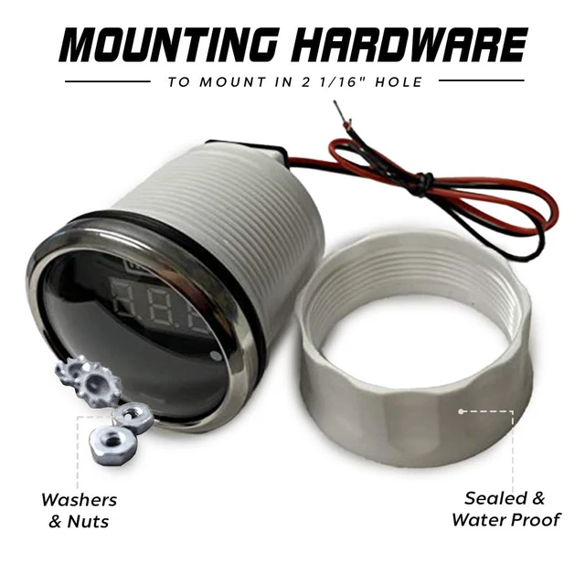 Alt view image 2 of 5 - Prosport Waterproof Digital 48-Volt Golf Cart Battery Volt Gauge