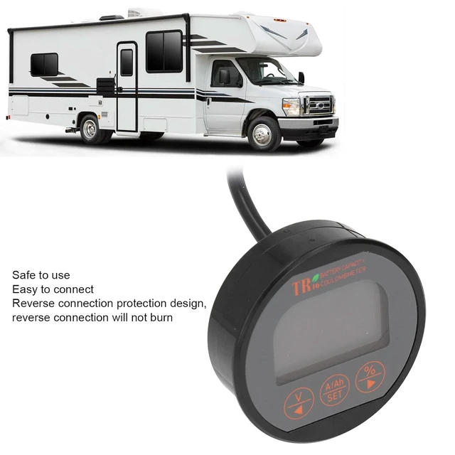 Alt view image 2 of 5 - TR16H Battery Monitor, 8-120V 0-75A Digital Capacity Tester with Percentage Display Voltmeter for Car, RV, Marine & Golf Cart