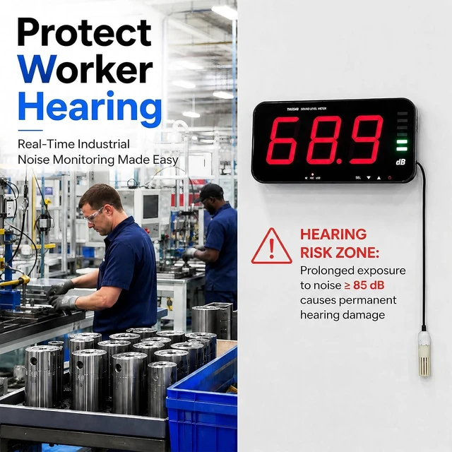 Alt view image 4 of 7 - 30-130dB Digital Sound Level Meter Wall-Hanging Decibel Reader