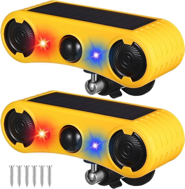 Main image of 2-Pack Solar Motion Sensor Alarm, 129dB Motion Detector Noise Maker