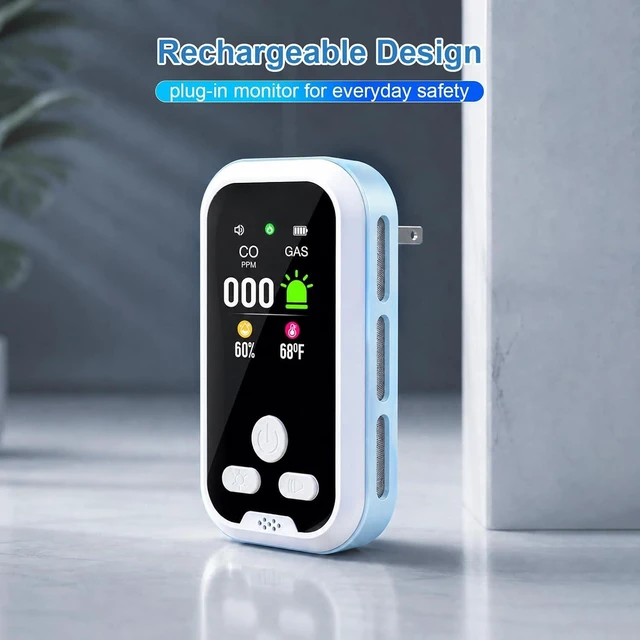 Alt view image 4 of 7 - 5-in-1 Plug-in Indoor Air Quality Detector with HD Display