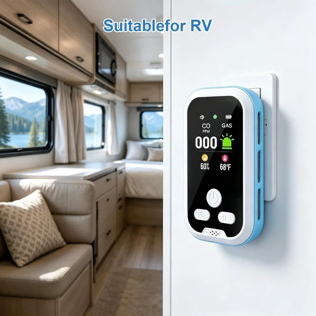 Alt view image 5 of 7 - 5-in-1 Plug-in Indoor Air Quality Detector with HD Display