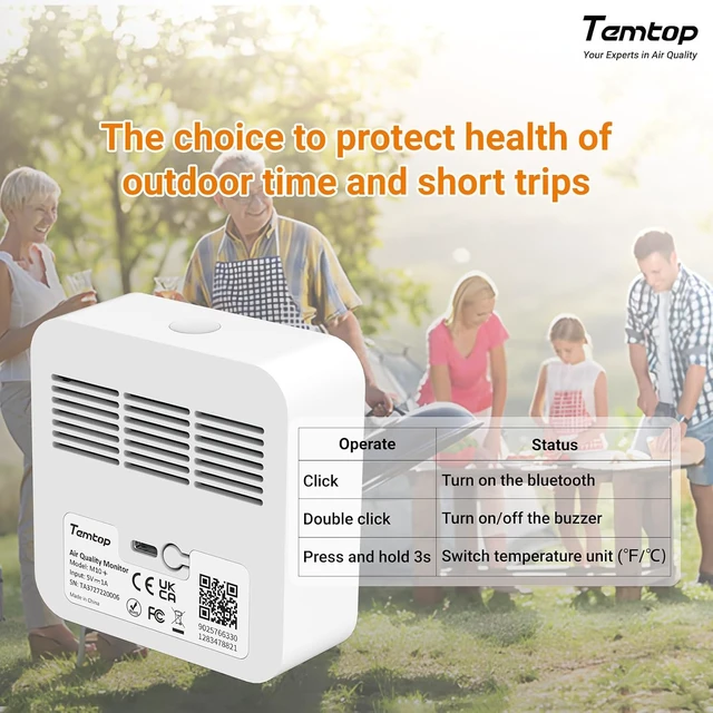 Alt view image 7 of 7 - M10+ 6-in-1 Indoor Air Quality Monitor & CO2 Meter