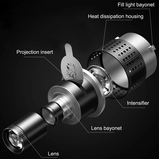 Alt view image 4 of 6 - Bowens Mount Conical Optical Snoot Projector Kit with Color Filters & Gobos Photography Spotlight Attachment for Aputure Amaran 100DS/XS, 200XS/DS, 300C/DII/X, 60D/XS & Godox SL60