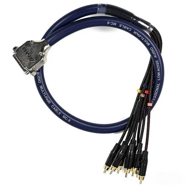 Main image of 3.28ft/1m DB25 Male to 8-Channel RCA Snake Cable Professional Low-Noise Stereo Audio Adapter with Gold-Plated Pins