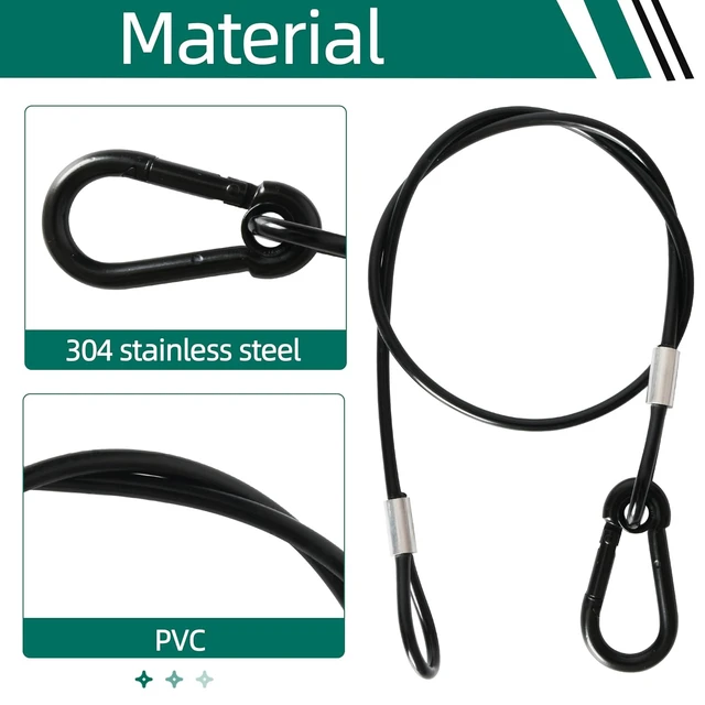 Alt view image 2 of 7 - 20-Pack 25" Safety Cable, 4mm Diameter, 110 lb Load Capacity