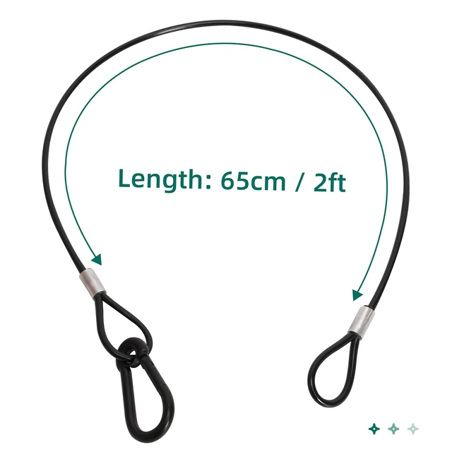 Alt view image 4 of 7 - 20-Pack 25" Safety Cable, 4mm Diameter, 110 lb Load Capacity