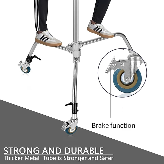 Alt view image 5 of 7 - Professional Swivel Caster Wheels Set for Heavy-Duty Photography C-Stand