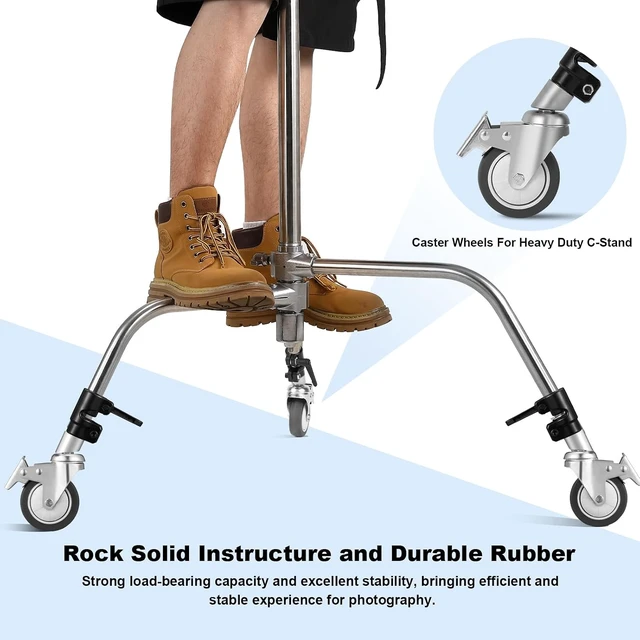 Alt view image 2 of 6 - 3-Pack Professional Swivel Caster Wheels for Photography Light Stands