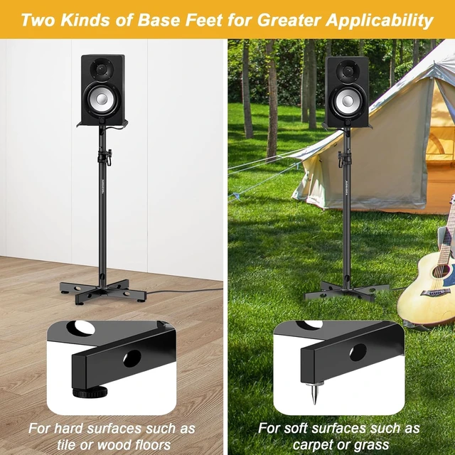 Alt view image 5 of 7 - Studio Monitor Speaker Stands (Pair) with Cable Management