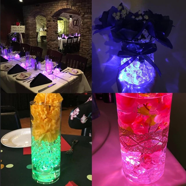 Alt view image 2 of 7 - 20-Pack Mini Submersible LED Lights Waterproof RGB Underwater Tea Lights