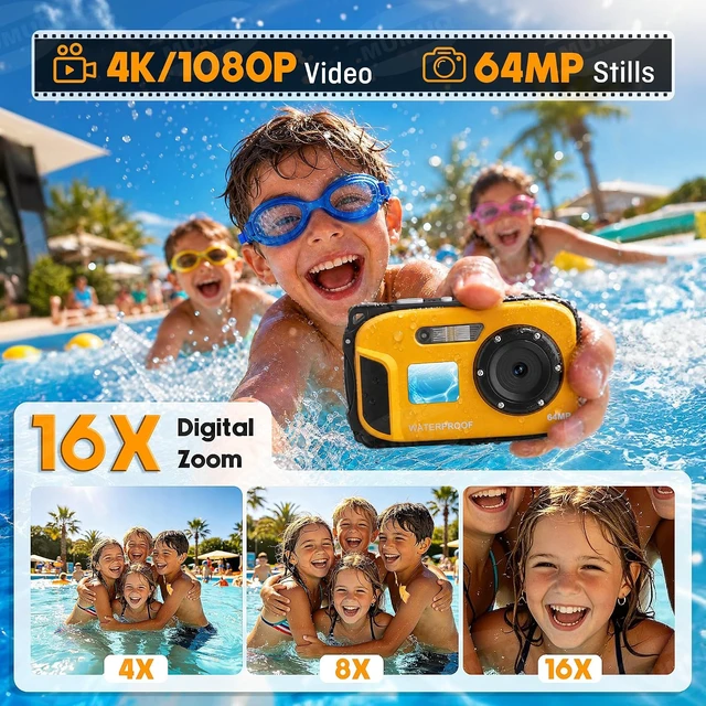Alt view image 5 of 7 - Floating Waterproof Underwater Camera for Kids with 32GB SD Card
