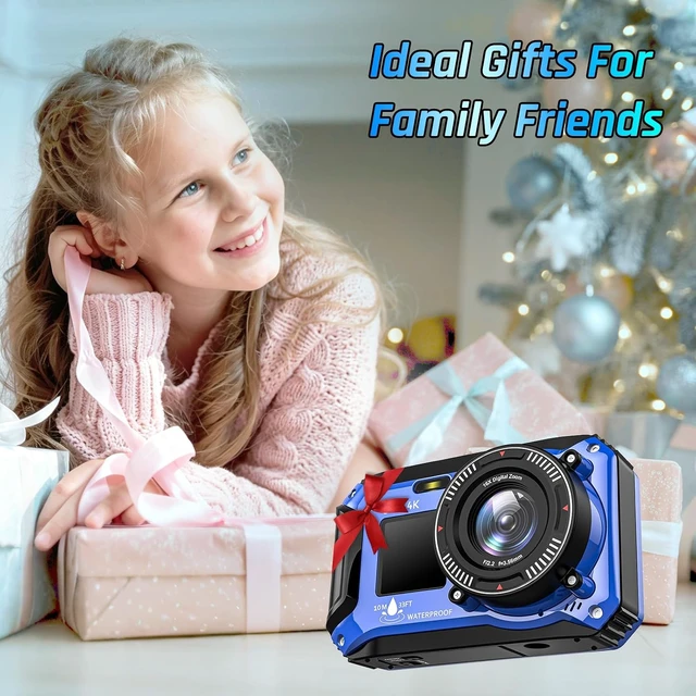 Alt view image 7 of 7 - 4K 64MP 33FT Waterproof Underwater Camera with 32GB Card