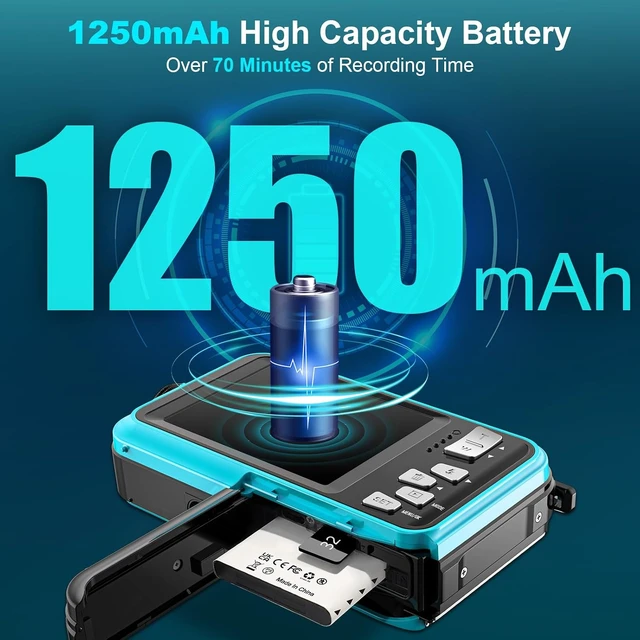 Alt view image 7 of 7 - 4K 64MP 16FT Compact Waterproof Underwater Camera, Floatable