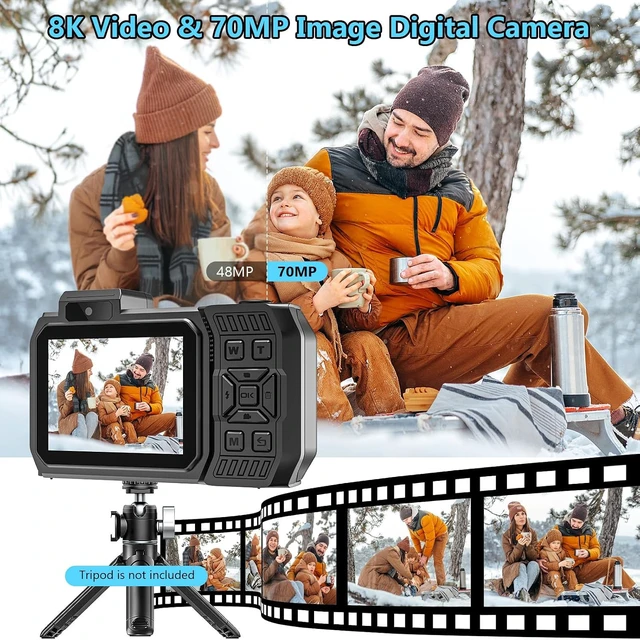 Alt view image 4 of 7 - 8K 70MP 33FT WiFi Waterproof Underwater Camera with 32GB