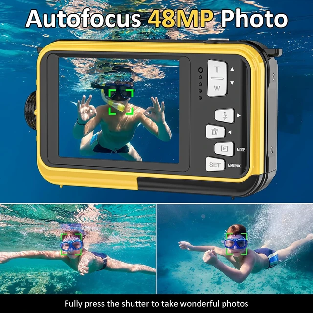 Alt view image 4 of 6 - 4K 64MP Dual-Screen Underwater Camera, 16FT Waterproof