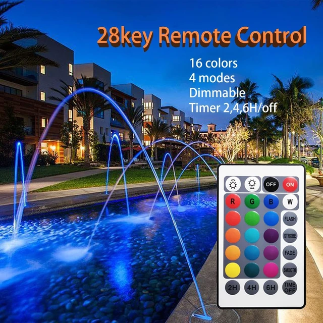 Alt view image 5 of 7 - 4-in-Set RGB Weighted Fountain Lights with Timer IP68 Waterproof Dimmable Pond & Landscape Lights