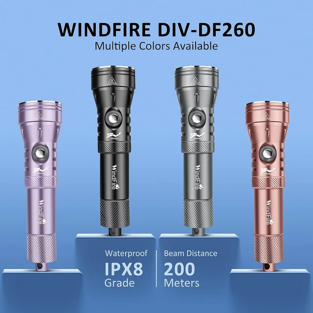 Alt view image 6 of 7 - DF260 High-Powered Underwater Scuba Diving Flashlight