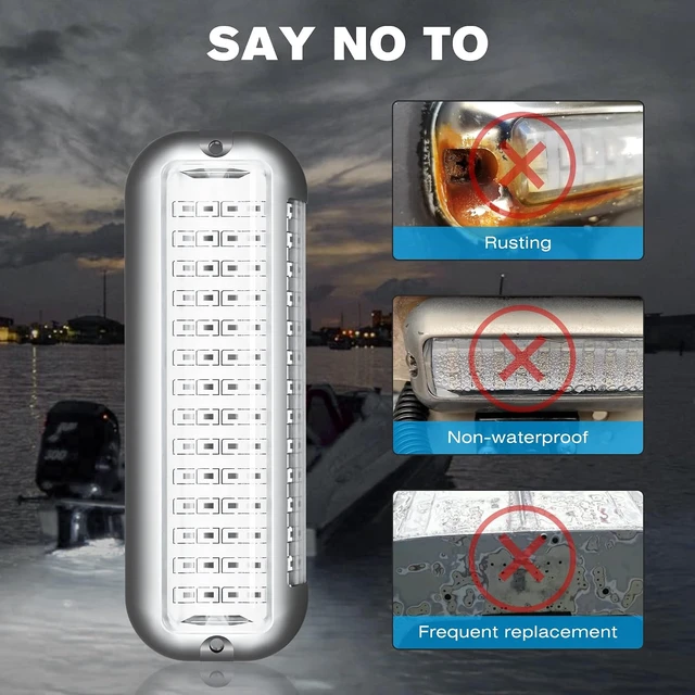 Alt view image 4 of 7 - BS4 Marine LED Underwater Boat Lights (2 x 3000LM, 84 LED, 180° Blue)