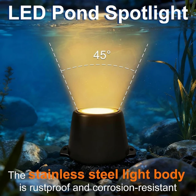 Alt view image 3 of 7 - Wired LED Underwater Pond Lights with Stainless Steel Housing
