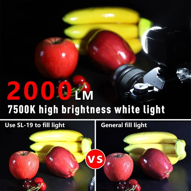 Alt view image 3 of 7 - SL-19 LED Camera Video Light Compatible with GoPro Waterproof 196FT/60M, 2000LM, White/Red/Blue Fill Light, CRI95, Dimmable 6500K, Underwater Photography
