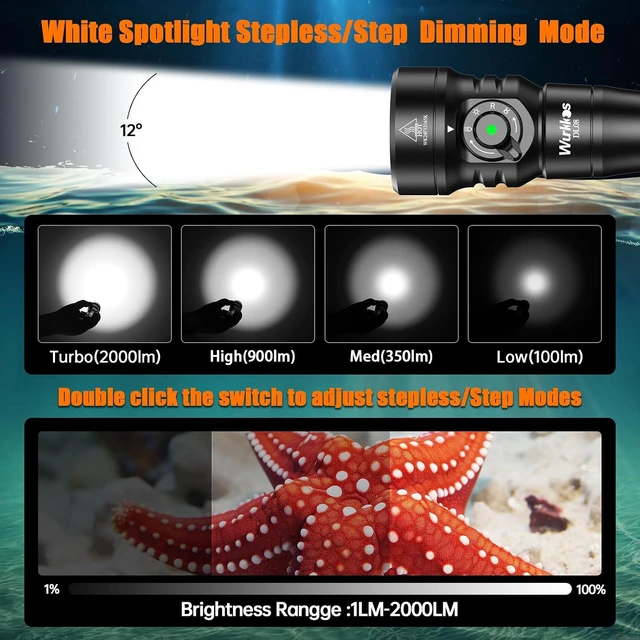 Alt view image 4 of 7 - DL08 Underwater Scuba Diving Video Light with Infinite Dimming