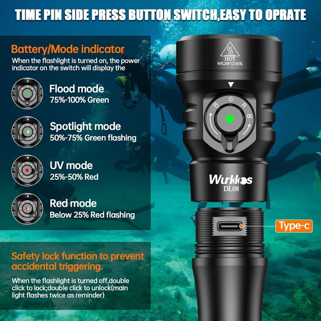Alt view image 5 of 7 - DL08 Underwater Scuba Diving Video Light with Infinite Dimming