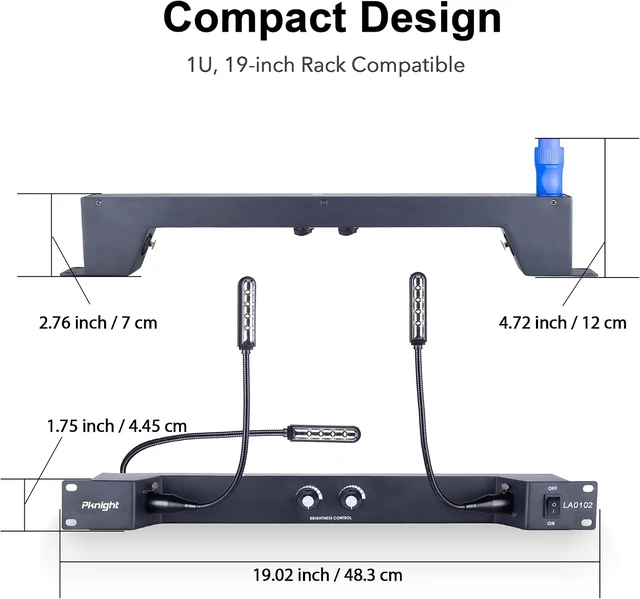 Alt view image 5 of 7 - Dimmable 3-Lamp Gooseneck LED Rack Light