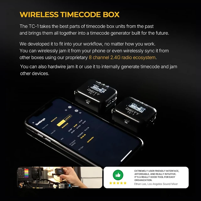 Alt view image 3 of 7 - TC-1 Wireless Timecode Box, 0.5ppm Accuracy, Bluetooth 5.0 & 2.4G Radio