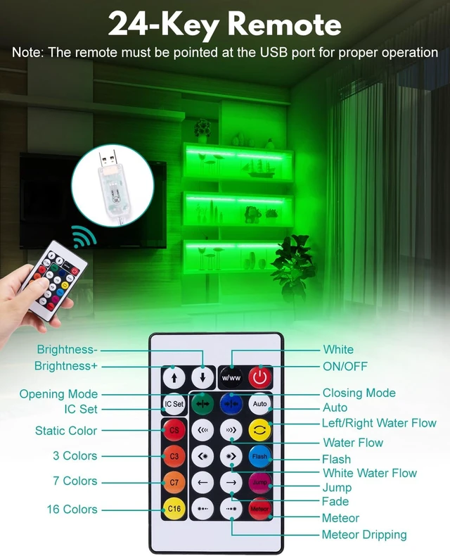 Alt view image 6 of 7 - 4-Pack 12-Inch RGB LED Shelf Light Bars with Multiple Colors & Modes, App & Remote Control Ambient Lighting for Shelves, Cabinets, Display Cases & Desks
