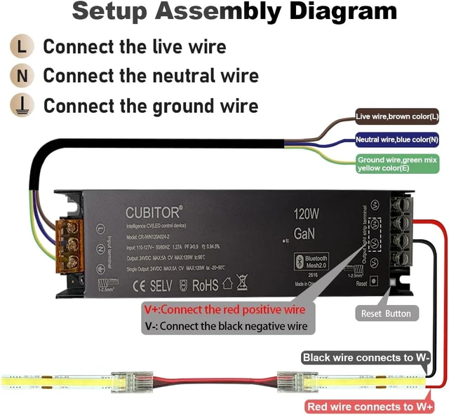 Alt view image 5 of 7 - 32.8ft/10m CCT COB LED Strip Light Kit, 2700K-6500K, Dimmable & Cuttable 24V Tape with Smart Transformer & Remote/App/Alexa Control for Bedroom, Shelves & Under-Cabinet
