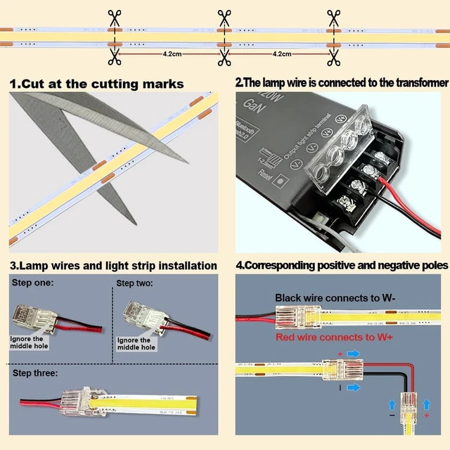 Alt view image 6 of 7 - 32.8ft/10m CCT COB LED Strip Light Kit, 2700K-6500K, Dimmable & Cuttable 24V Tape with Smart Transformer & Remote/App/Alexa Control for Bedroom, Shelves & Under-Cabinet