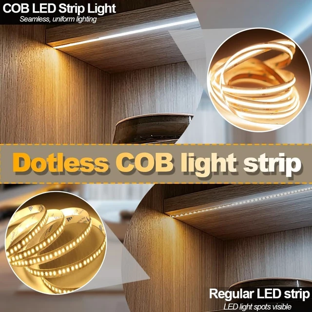 Alt view image 7 of 7 - 32.8ft/10m CCT COB LED Strip Light Kit, 2700K-6500K, Dimmable & Cuttable 24V Tape with Smart Transformer & Remote/App/Alexa Control for Bedroom, Shelves & Under-Cabinet