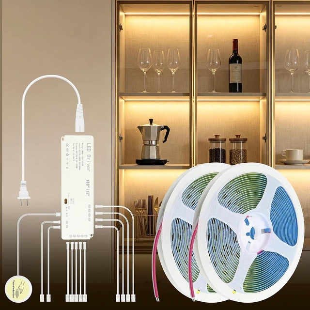 Main image of 32.8FT 12V Warm White 3000K Under-Shelf Light Strip with Hand-Sweep On/Off