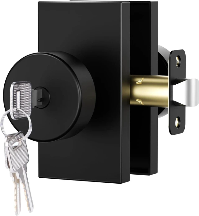 Main image of Matte Black Exterior Entry Door Knob with Lock & Keys