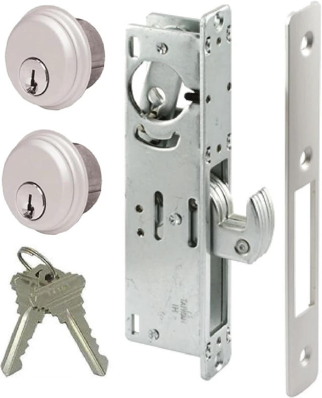 Main image of Keyed Aluminum Mortise Gate Lock with Hook Deadbolt, 1-1/8 in