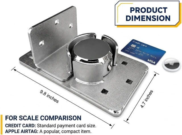 Alt view image 2 of 7 - Heavy-Duty Garage Door Lock for Roll-Up & Sectional Overhead Doors High-Security Hasp & Hidden-Shackle Padlock with 6-Pin Cylinder, Hardware Included