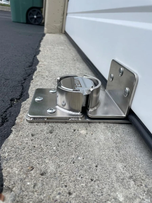Alt view image 4 of 7 - Heavy-Duty Garage Door Lock for Roll-Up & Sectional Overhead Doors High-Security Hasp & Hidden-Shackle Padlock with 6-Pin Cylinder, Hardware Included