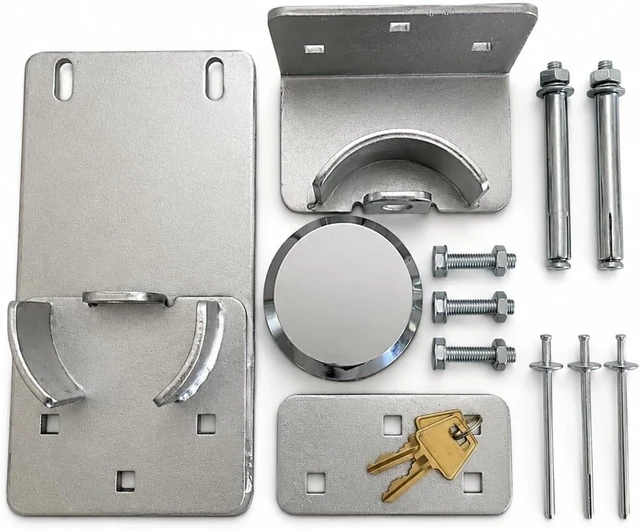 Alt view image 6 of 7 - Heavy-Duty Garage Door Lock for Roll-Up & Sectional Overhead Doors High-Security Hasp & Hidden-Shackle Padlock with 6-Pin Cylinder, Hardware Included