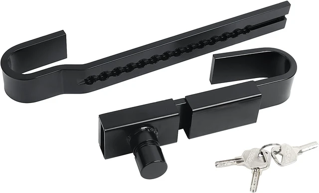 Alt view image 4 of 7 - Adjustable Heavy-Duty Steel Shipping Container Lock Cargo Door & Trailer Box Lock with 2 Keys