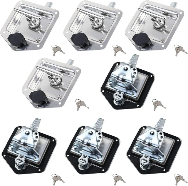 Main image of 8-Pack Stainless Steel T-Handle Lock for Trailer, RV Door Latch & Truck Toolbox