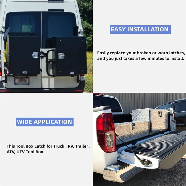Alt view image 4 of 5 - 8-Pack Stainless Steel T-Handle Lock for Trailer, RV Door Latch & Truck Toolbox