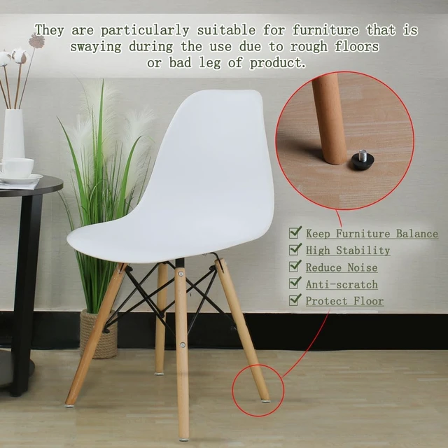 Alt view image 6 of 7 - 32-Pack Metric M8 x 1.25 Furniture Glide Leveling Feet Adjustable Leveler & Floor Protector for Table, Desk & Cabinet Legs