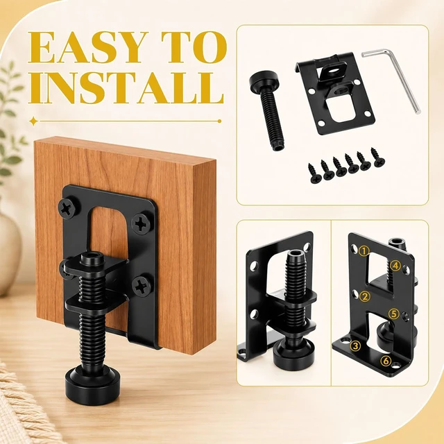 Alt view image 4 of 7 - 24-Pack Classic Black L-Shaped Cabinet Leveling Feet Legs
