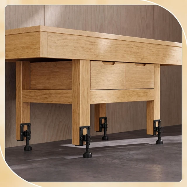 Alt view image 7 of 7 - 24-Pack Classic Black L-Shaped Cabinet Leveling Feet Legs