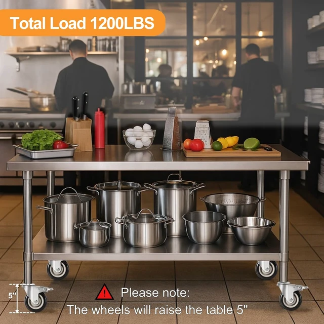 Alt view image 6 of 7 - 4-Inch Heavy-Duty Expanding Stem Casters with Brake, Set of 4 Fit 7/8" to 1-5/8" ID Tube Legs for Stainless Steel Tables, Equipment Stands, Carts & Shelving Racks