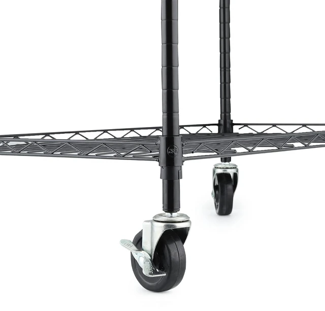 Main image of Set of 4 Caster Wheels for Organization & Storage Shelving Metal Shelf Organizer Casters to Replace Wire Rack, Clothing Rack Feet or Plastic Wheels
