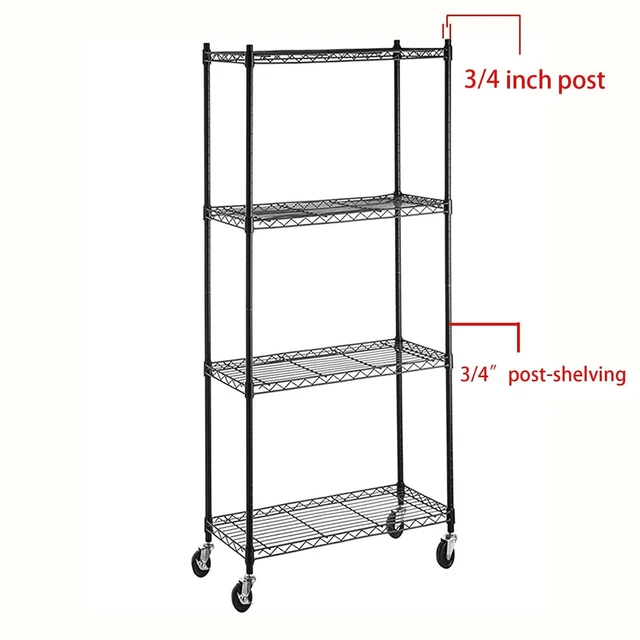 Alt view image 7 of 7 - Set of 4 Caster Wheels for Organization & Storage Shelving Metal Shelf Organizer Casters to Replace Wire Rack, Clothing Rack Feet or Plastic Wheels